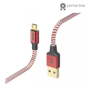 Hama Refleksinis USB kabelis USB 2.0 1,5 m USB A Micro-USB B Raudonas