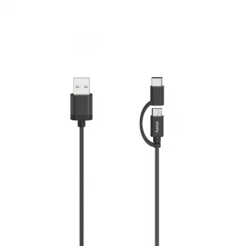 Hama 00200616 USB 2.0 laidas 0,75 m USB A – USB C / Micro-USB A juodas
