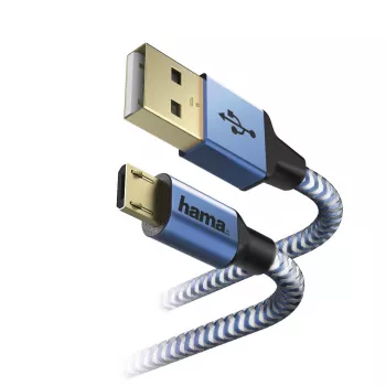 Hama 00178289 USB 2.0 laidas USB A – Micro-USB B, 1,5 m, mėlynas