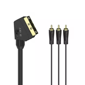 Hama 00205156 SCART laidas 1,5 m 3x RCA juodas