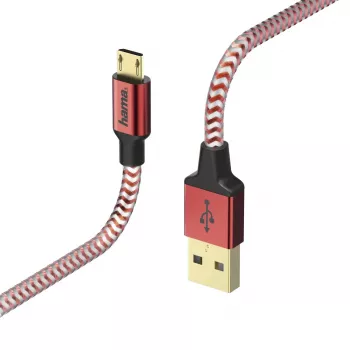 Hama 00178288 USB 2.0 laidas 1,5 m USB A – Micro-USB B raudonas