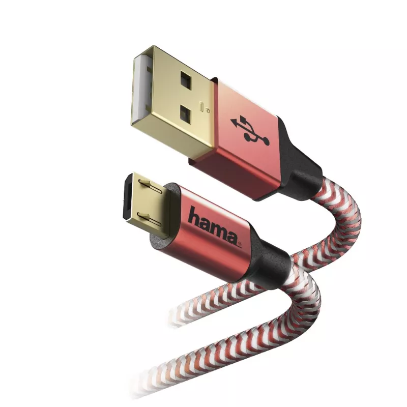 Hama 00178288 USB 2.0 laidas 1,5 m USB A – Micro-USB B raudonas
