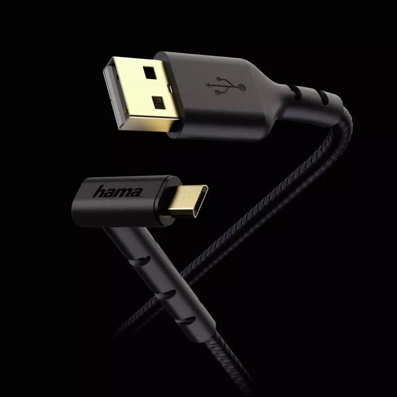 USB laidas Hama Stand USB 2.0 1,5 m USB A Micro-USB B juodas