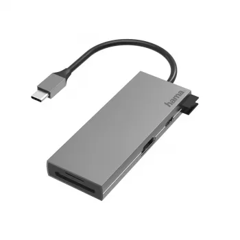 Hama 00200110 USB-C dokas / prievadų replikatorius USB 3.2 Gen 1 (3.1 Gen 1) Type-C pilka