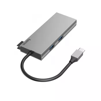 Hama 00200110 USB-C dokas / prievadų replikatorius USB 3.2 Gen 1 (3.1 Gen 1) Type-C pilka
