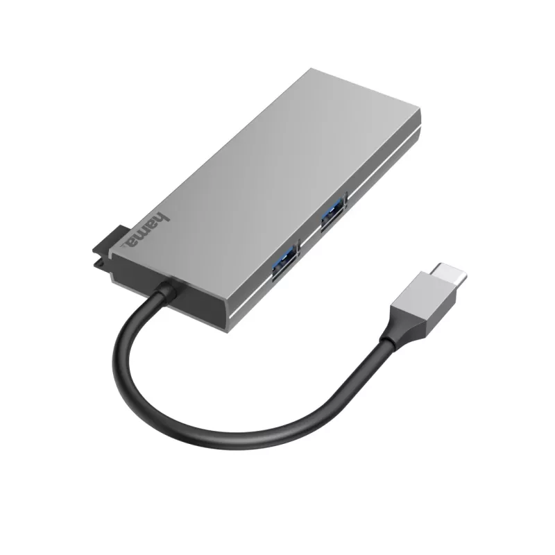 Hama 00200110 USB-C dokas / prievadų replikatorius USB 3.2 Gen 1 (3.1 Gen 1) Type-C pilka