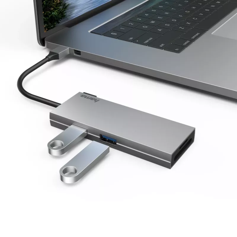 Hama 00200110 USB-C dokas / prievadų replikatorius USB 3.2 Gen 1 (3.1 Gen 1) Type-C pilka
