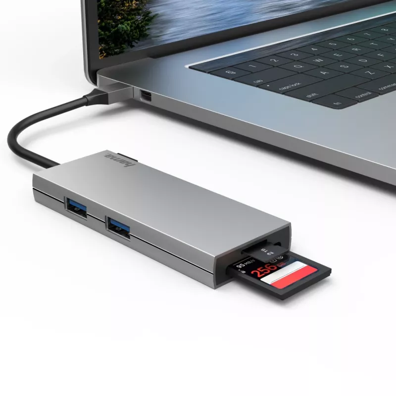 Hama 00200110 USB-C dokas / prievadų replikatorius USB 3.2 Gen 1 (3.1 Gen 1) Type-C pilka