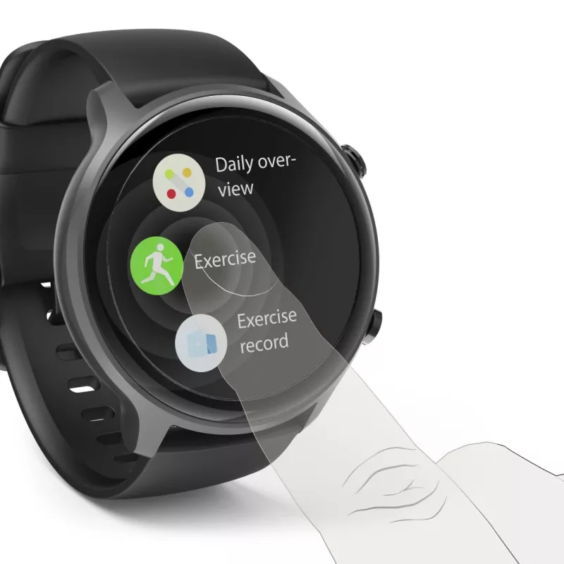 Hama Fit Watch 6910 išmanusis laikrodis, 1,32" AMOLED ekranas 466 x 466, GPS, Bluetooth, IP68, juodas/tamsiai pilkas