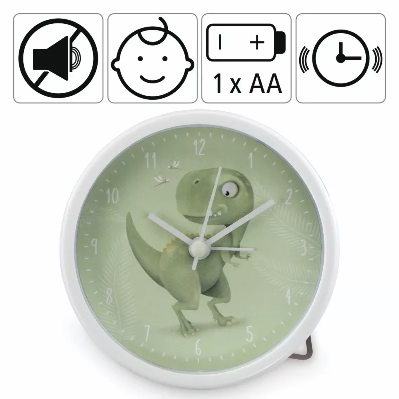 Laikrodis Hama Happy Dino mechaninis žadintuvas Žalias, Baltas