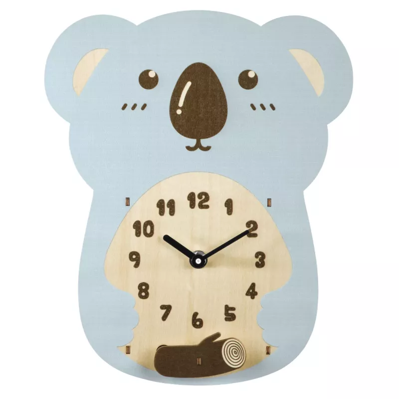 Hama Koala Švytuoklinis mechaninis laikrodis Mėlyna, Ruda, Medis
