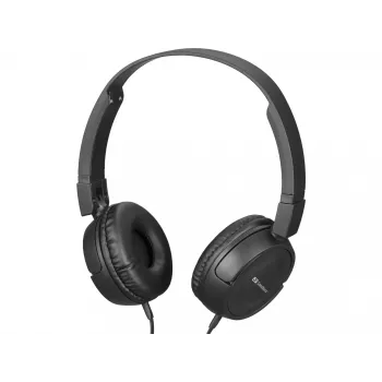Ausinės Sandberg Saver MiniJack HeadPhone Travel, laidinės, viršugalvinės, MiniJack 3,5 mm, juodos