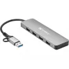 Sandberg USB-C/A į 4xUSB 3.0 šakotuvas aliuminis 5000 Mbit/s