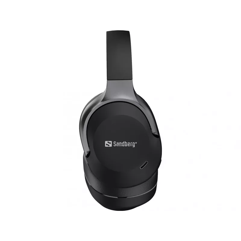 Sandberg Wireless Travel Headset ANC+ENC, belaidės ausinės, skambučiai/muzika, 228 g, juodos