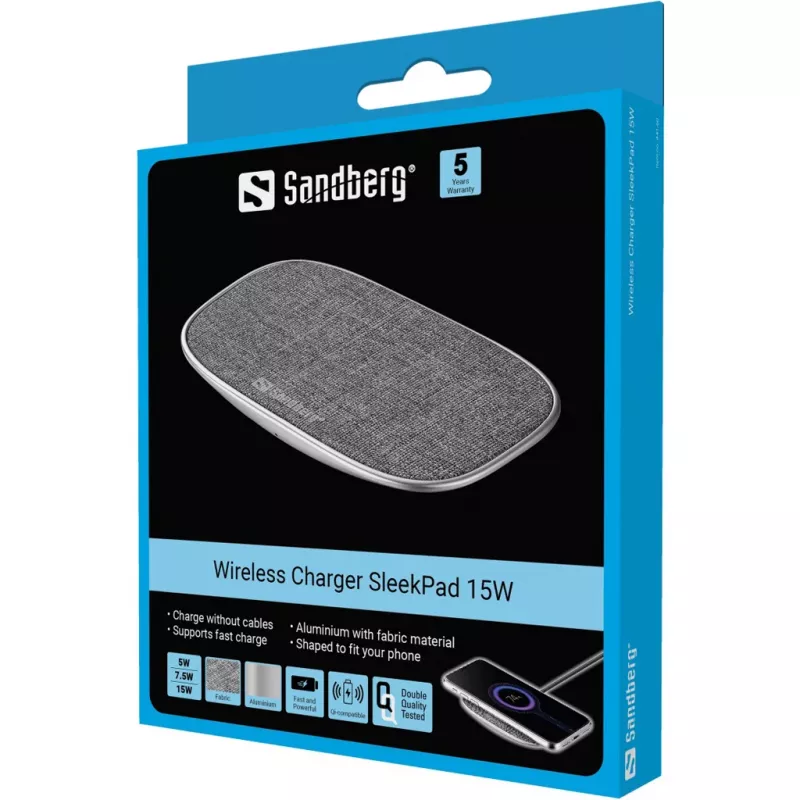 Belaidis įkroviklis Sandberg SleekPad 15W vidaus USB universalus