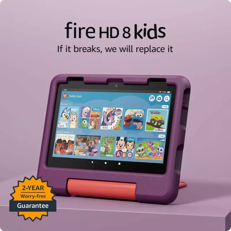 Planšetinis kompiuteris Amazon Fire HD 8 Kids (2024) B0CVDWHGG5 8 colių HD, 3 GB RAM, 32 GB atminties, violetinis