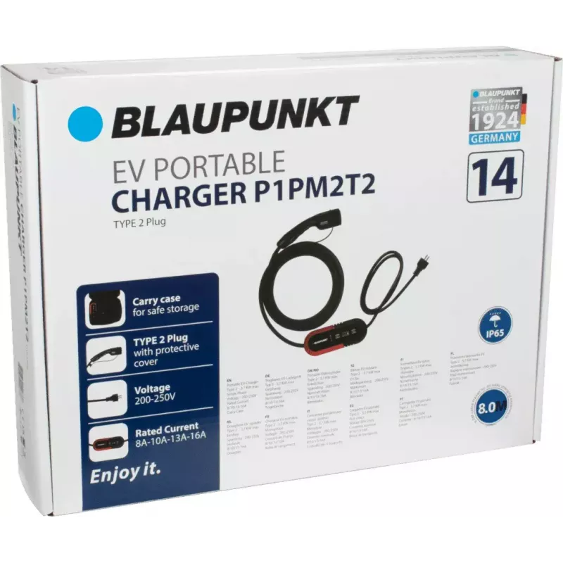 Blaupunkt P1PM2T2 – Juoda plastikinė grindinė įkrovimo stotelė 3700W 8m laidas
