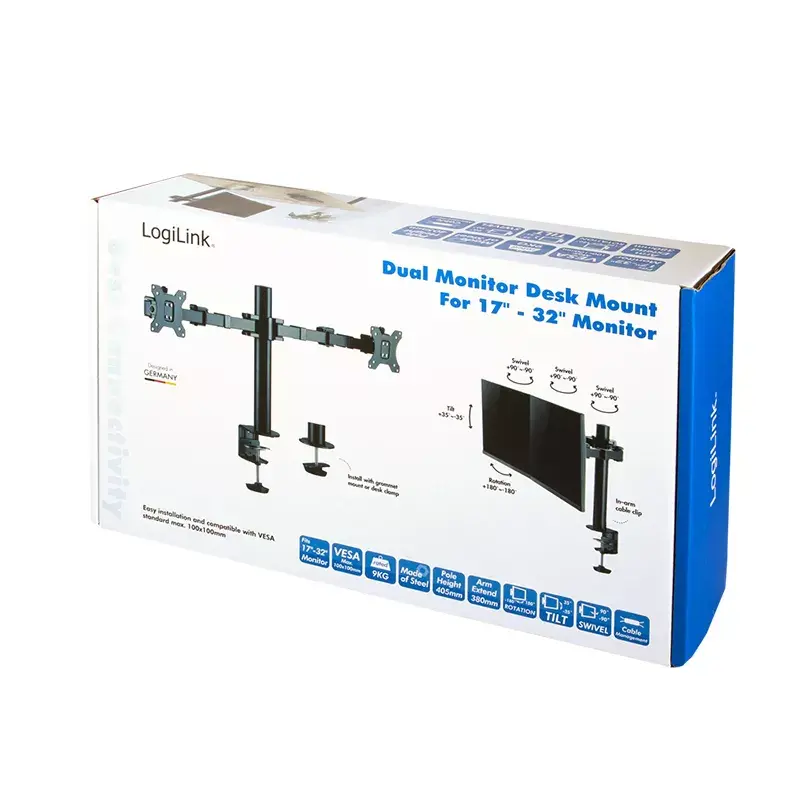 Monitorinis laikiklis LogiLink BP0106 32 colių stalas juodas