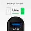 Automobilinis USB įkroviklis SBS Mobile TECR2USB24AFAST — 2×USB, 2.4A, greitas įkrovimas, juodas