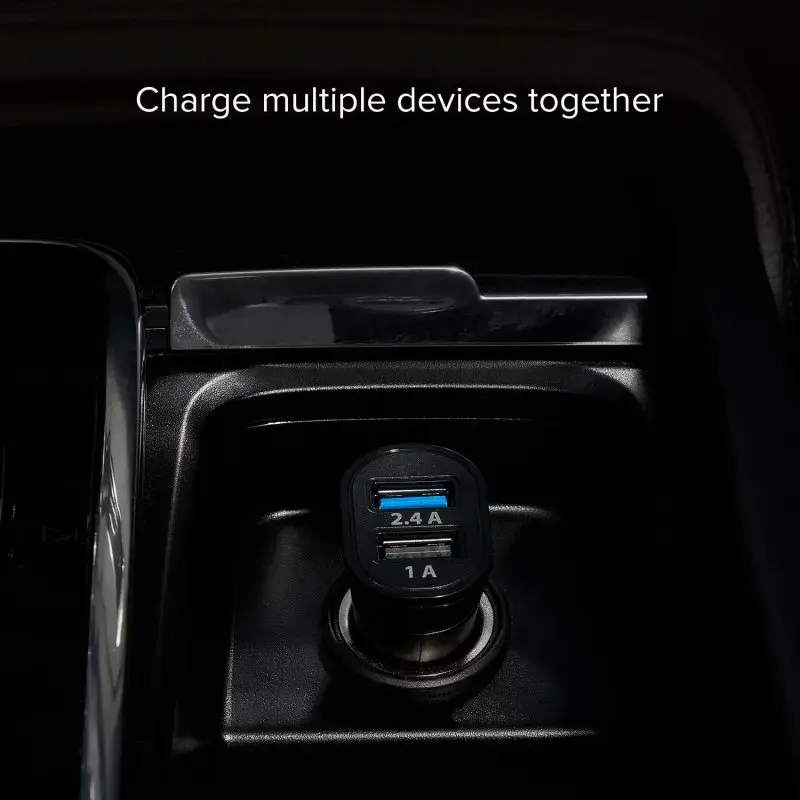 Automobilinis USB įkroviklis SBS Mobile TECR2USB24AFAST — 2×USB, 2.4A, greitas įkrovimas, juodas