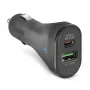 Automobilinis įkroviklis SBS Mobile TECRPD25W — cigarečių degtukas, 12–24V, 1×USB-A, 1×USB-C, greitas įkrovimas, juodas