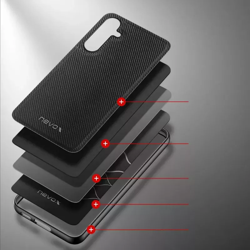 Mobiliojo telefono dėklas Nevox StyleShell NYLO Samsung Galaxy S24 Plus juodas 16,8 cm
