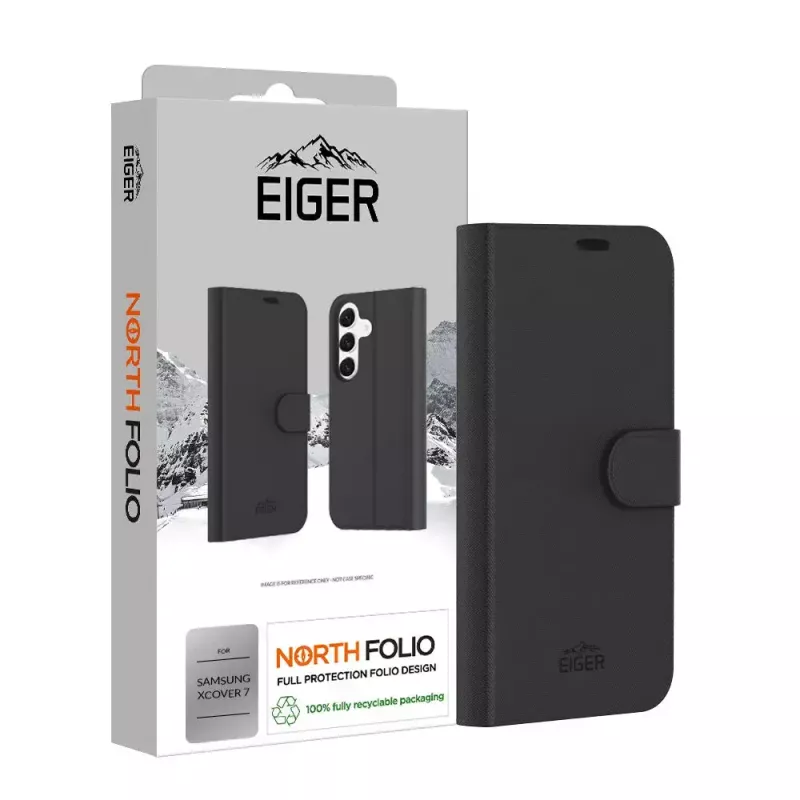 Dėklas su pinigine EIGER EGCA00591 Samsung Galaxy Xcover7 16,8 cm Juoda