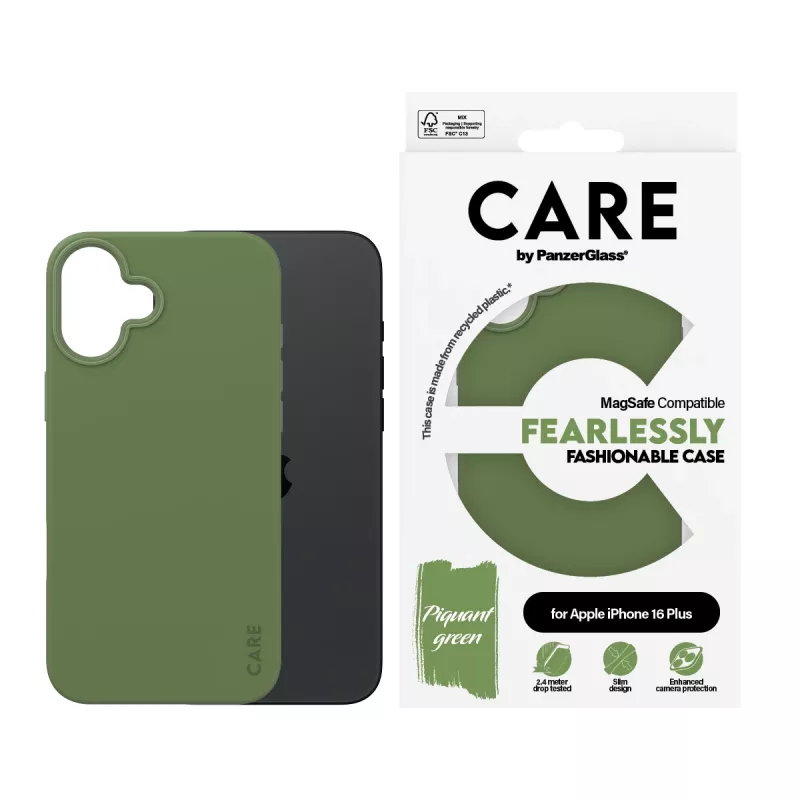 PanzerGlass CARE™ by ® Dėklas Green su MagSafe iPhone 16 Plus, Apsauginis dėklas, Apple, Apple - iPhone 16 Plus, Žalia
