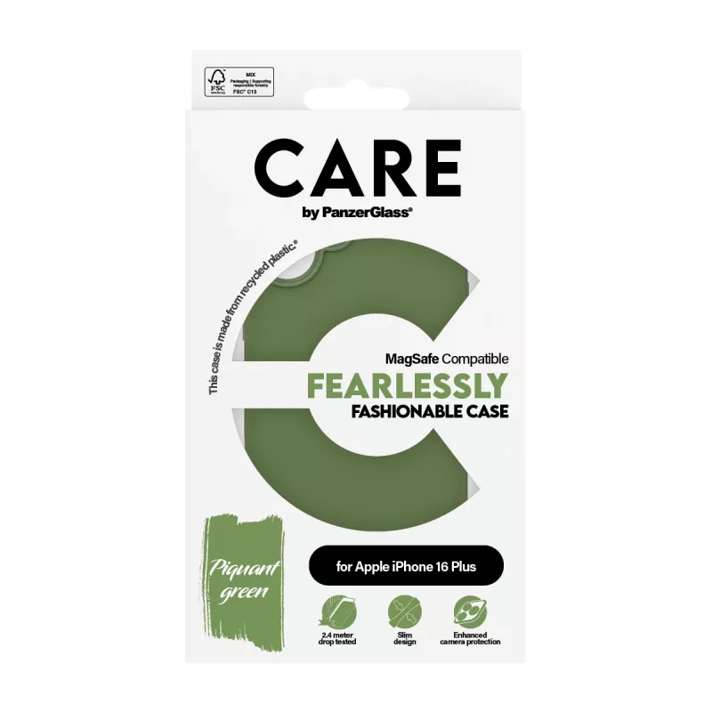 PanzerGlass CARE™ by ® Dėklas Green su MagSafe iPhone 16 Plus, Apsauginis dėklas, Apple, Apple - iPhone 16 Plus, Žalia