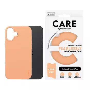 PanzerGlass CARE by® Fashionable Case Peachy su MagSafe iPhone 16 Plus Skaidrus