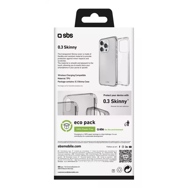 Mobiliojo telefono dėklas SBS TESKINIP1661PT, iPhone 16 Pro, 16 cm, permatomas