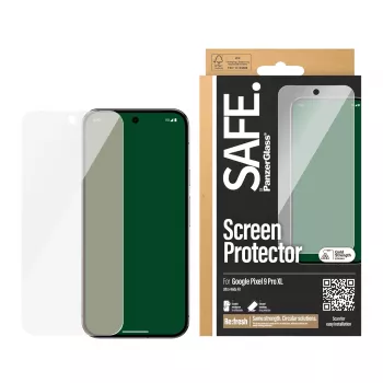 Apsauginis stiklas PanzerGlass SAFE. Google Pixel 9 Pro XL Ultra-Wide Fit Atsparus įbrėžimams Smūgiams