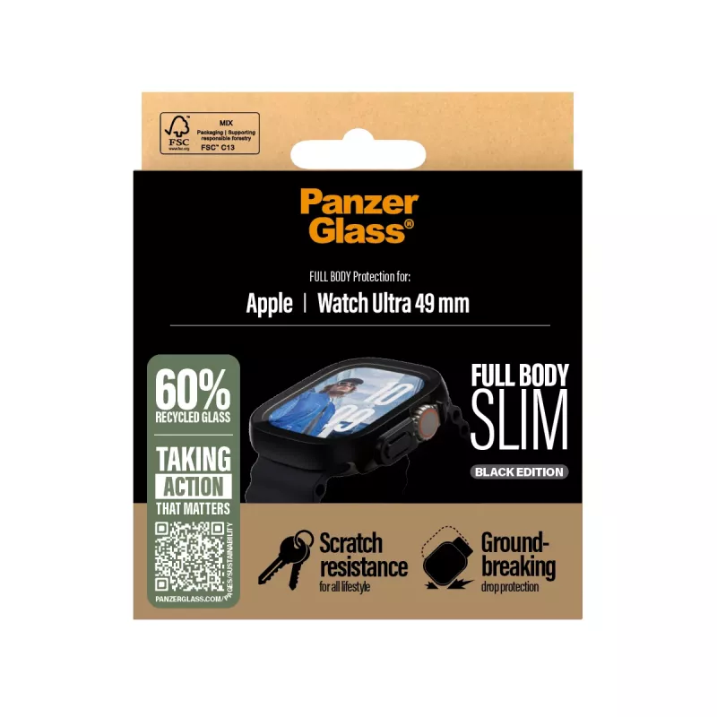 PanzerGlass Snappie Full Body Slim Black Apple Watch Ultra 3 | Ultra 2 | Ultra | 49 mm