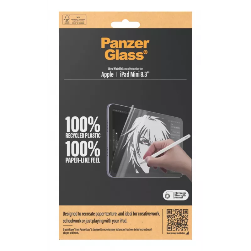 PanzerGlass ® GraphicPaper® ekrano apsauga iPad Mini 8,3'' (2021, 2024) | Ultra-Wide Fit