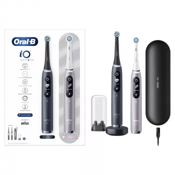 Sukamasis-osciliuojantis dantų šepetėlis Oral-B iO 80363731 Juodas Sidabrinis Suaugusiems Dantenų priežiūra Jautrūs dantys Balinimas