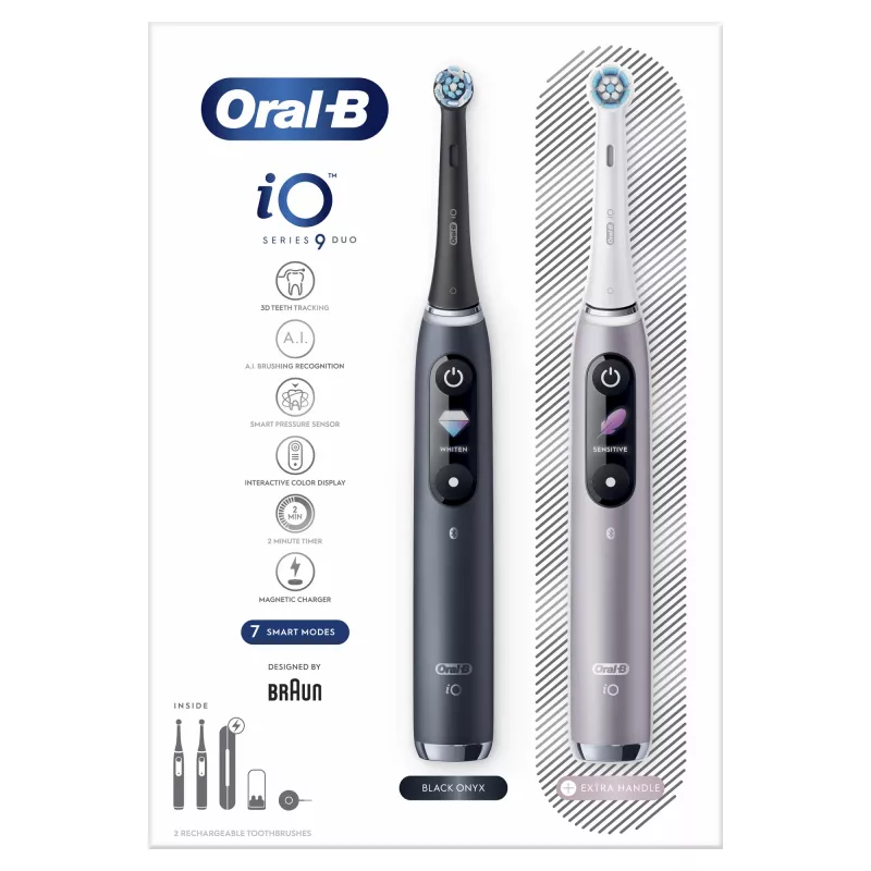 Sukamasis-osciliuojantis dantų šepetėlis Oral-B iO 80363731 Juodas Sidabrinis Suaugusiems Dantenų priežiūra Jautrūs dantys Balinimas