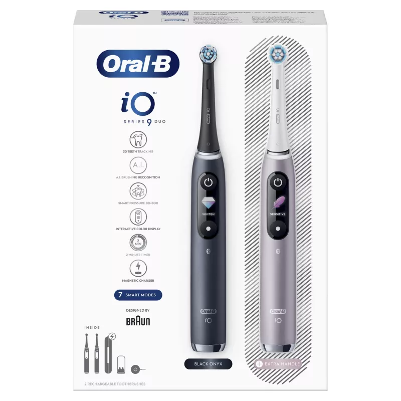 Sukamasis-osciliuojantis dantų šepetėlis Oral-B iO 80363731 Juodas Sidabrinis Suaugusiems Dantenų priežiūra Jautrūs dantys Balinimas