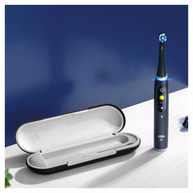 Sukamasis-osciliuojantis dantų šepetėlis Oral-B iO 80363731 Juodas Sidabrinis Suaugusiems Dantenų priežiūra Jautrūs dantys Balinimas