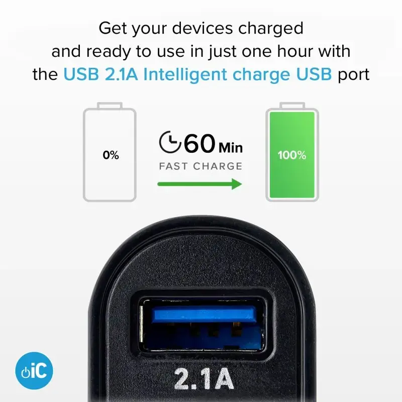 Automobilinis kroviklio rinkinys SBS Mobile USB-Type-C, 2× USB 2.0 prievadai, 1 m laidas, 12 W, 12/24 V įėjimas, juodas