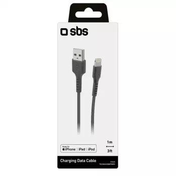 SBS Mobile TECABLEUSBIP589K Lightning – USB A laidas, 1 m, USB 2.0, juodas