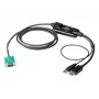 ATEN CV190 DisplayPort konsolės keitiklis, 1,8 m, USB, DisplayPort, juoda, USB A tipas + DisplayPort, SPHD-15
