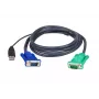 KVM USB-VGA kabelis ATEN 2L-5202U, 1,8 m, HDB-15+USB A kištukas į SPHD-15 kištuką, juodas