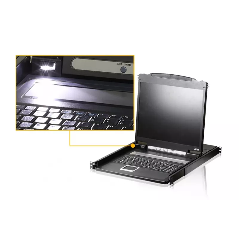 ATEN CL1000N konsolė stelažui 48,3 cm (19 inch) juoda 1U