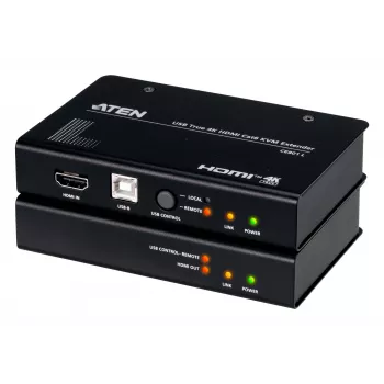 AV KVM prailgintuvas ATEN CE801 – USB True 4K HDMI per Cat6 (4K @ 70 m / FHD @ 100 m), HDMI ir USB Type-A, juodas
