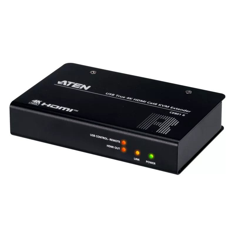 AV KVM prailgintuvas ATEN CE801 – USB True 4K HDMI per Cat6 (4K @ 70 m / FHD @ 100 m), HDMI ir USB Type-A, juodas