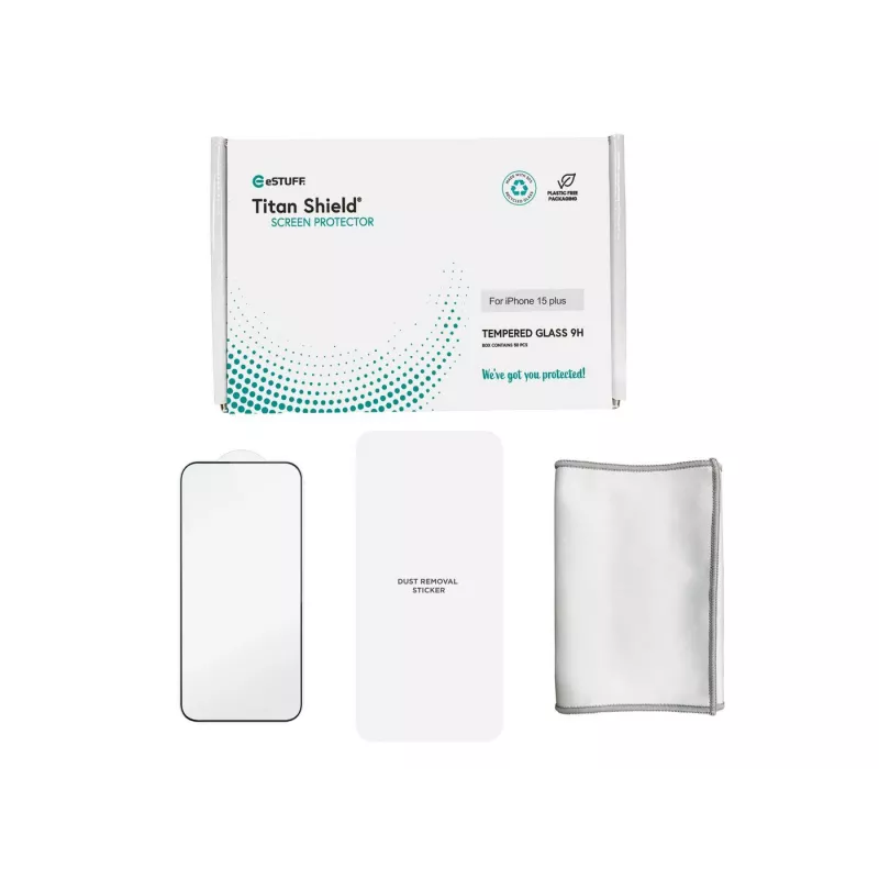 eSTUFF ES501411-50BULK apsauginis stiklas Apple iPhone 15 Plus skaidrus 1 vnt.