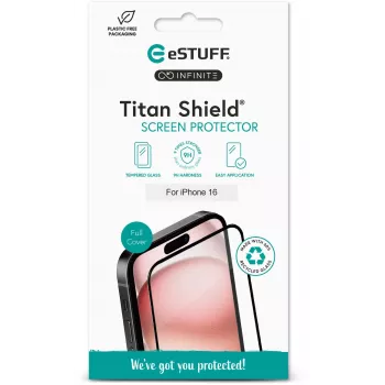 Skaidrus apsauginis stiklas eSTUFF ES501431 Apple iPhone 17/17 Pro/16 Pro atsparus įbrėžimams ir smūgiams