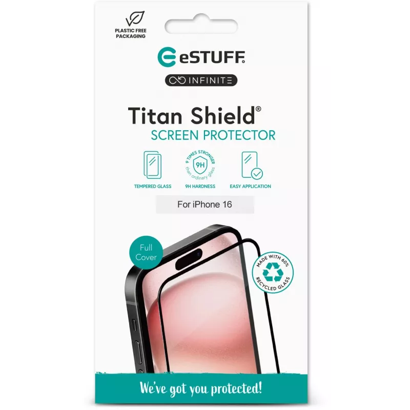 Skaidrus apsauginis stiklas eSTUFF ES501431 Apple iPhone 17/17 Pro/16 Pro atsparus įbrėžimams ir smūgiams