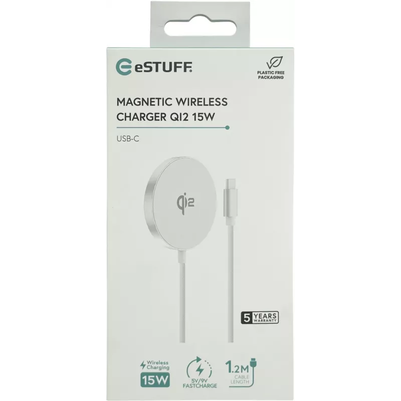 Belaidis magnetinis įkroviklis eSTUFF ES638300, kabelio ilgis 1,2 m, 15 W