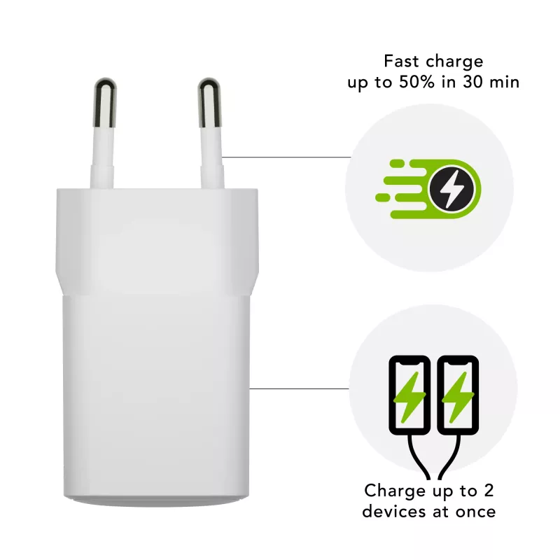 dbramante1928 re-charge Pro - EU sieninis įkroviklis USBC30W+USBA18W-W
